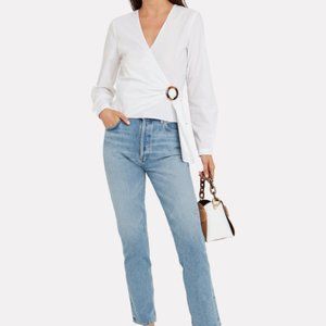 INTERMIX GWEN POPLIN BLOUSE